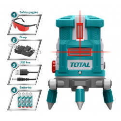 TOTAL ΑΛΦΑΔΙ LASER ΑΥΤΟ-ΟΡΙΖΟΝΤΙΟΥΜΕΝΟ 0-20m ΚΟΚΚΙΝΕΣ ΑΚΤΙΝΕΣ