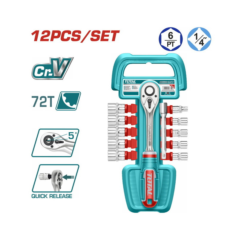 Επαγγ. σετ καστάνια 1/4" με καρυδάκια 12τεμ