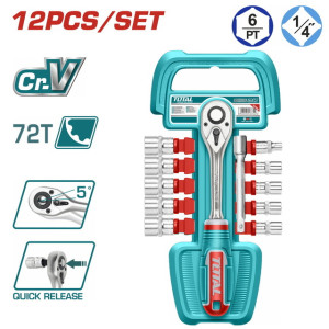Επαγγ. σετ καστάνια 1/4" με καρυδάκια 12τεμ
