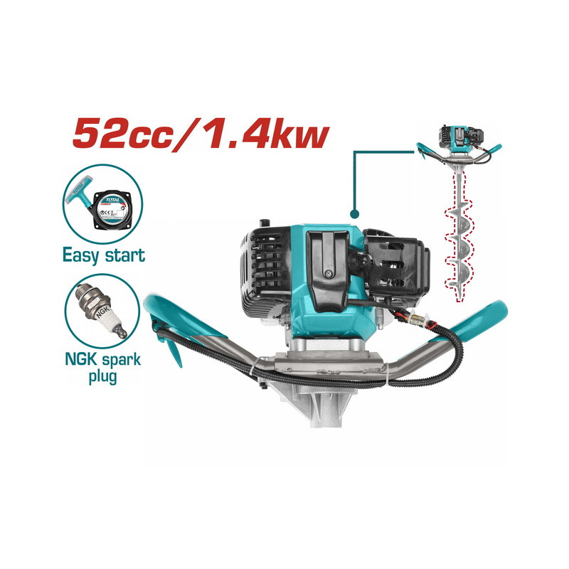 Γεωτρύπανο - τριβέλα βενζίνης 52cc 1 χειριστή