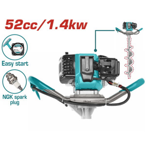 Γεωτρύπανο - τριβέλα βενζίνης 52cc 1 χειριστή