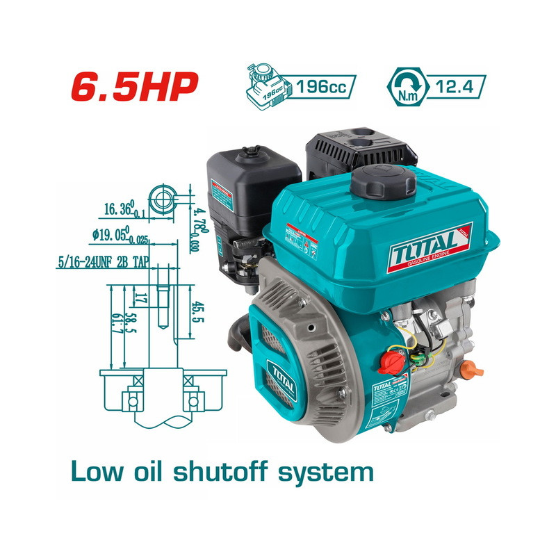 Επαγγ. κινητήρας βενζ. 196cc - 6.5HP σφήνα