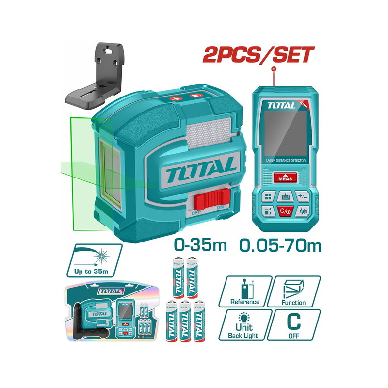 Αλφάδι αυτο-οριζοντιούμενο laser + μετρητής αποστ. laser 70m one promotion