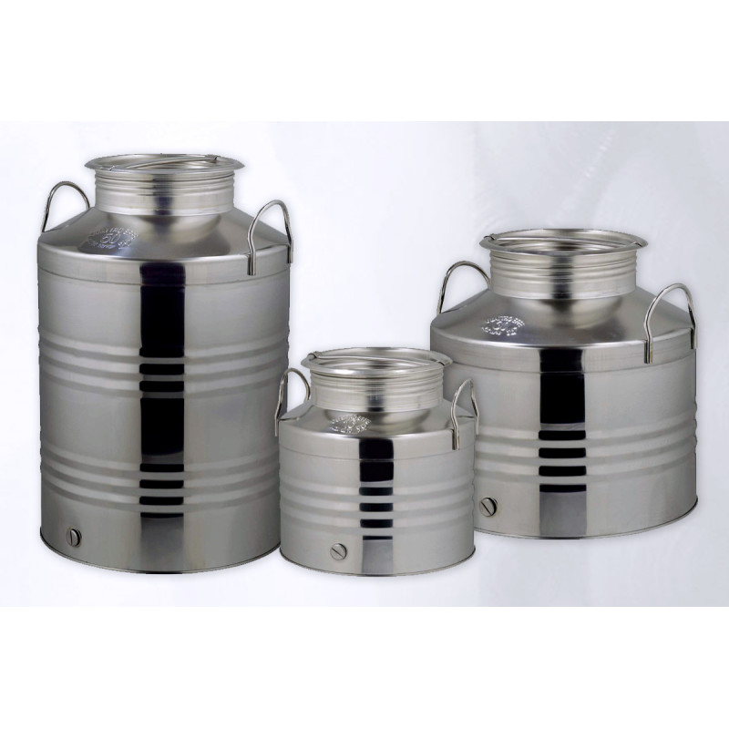 Δοχεία 20 lt Inox με βιδωτό καπάκι