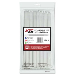 Δεματικά 4.8x200mm Νάιλον Λευκά 100τμχ Σακουλάκι