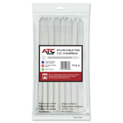 Δεματικά 4.8x400mm Νάιλον Λευκά 100τμχ Σακουλάκι