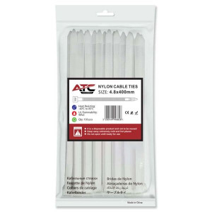 Δεματικά 4.8x400mm Νάιλον Λευκά 100τμχ Σακουλάκι