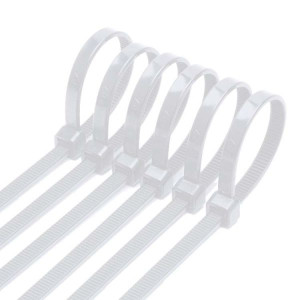 Δεματικά 7.6x450mm Νάιλον Λευκά 100τμχ Σακουλάκι