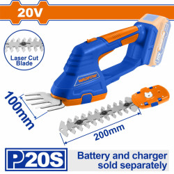 Ψαλίδι γκαζόν & θάμνων μπατ. Li-ion 20V