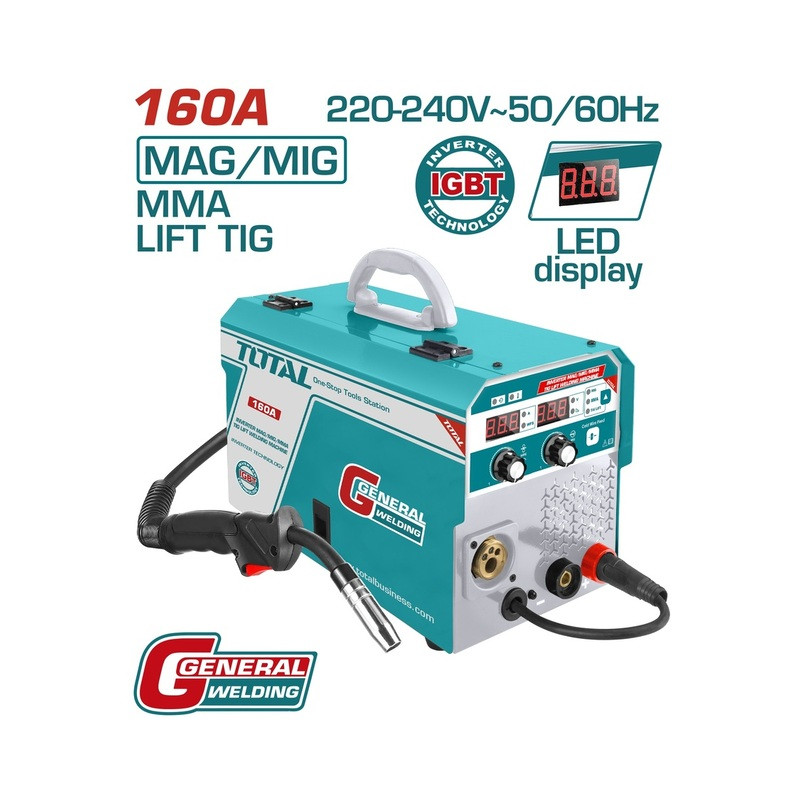 TOTAL ΗΛΕΚΤΡΟΚΟΛΛΗΣΗ INVERTER ΣΥΡΜΑΤΟΣ MAG/MIG/MMA/TIG 160A