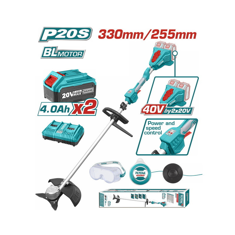 TOTAL ΕΠΑΓΓ. ΘΑΜΝΟΚΟΠΤΙΚΟ ΜΠΑΤ. Li-ion 40V / 4Ah / 2 ΜΠΑΤΑΡΙΕΣ TOTAL ΕΠΑΓΓ. ΘΑΜΝΟΚΟΠΤΙΚΟ ΜΠΑΤ. Li-ion 40V / 4Ah / 2 ΜΠΑΤΑΡΙΕΣ