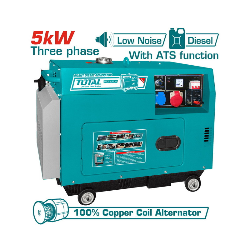 TOTAL ΓΕΝΝΗΤΡΙΑ DIESEL ΤΡΙΦΑΣΙΚΗ ΚΛΕΙΣΤΟΥ ΤΥΠΟΥ 5.000W ΜΕ ΑΥΤΟΜ. ΜΕΤΑΓΩΓΙΚΟ ΠΙΝΑΚΑ ATS