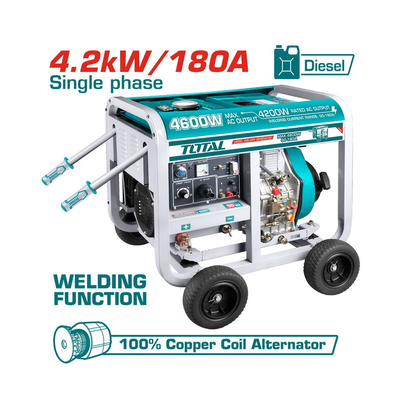 TOTAL ΗΛΕΚΤΡΟΓΕΝΝΗΤΡΙΑ DIESEL ΜΟΝΟΦΑΣΙΚΗ ΜΕ ΗΛΕΚΤΡΟΣΥΓΚΟΛΛΗΣΗ 4600W / 50-180A