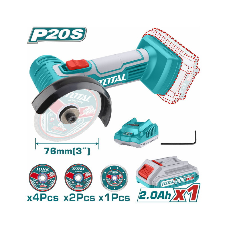 ΕΠΑΓΓΕΛΜΑΤΙΚΟΣ MINI ΓΩΝΙΑΚΟΣ ΤΡΟΧΟΣ ΜΠΑΤ. Li-ion 20V / 2Ah / 1 ΜΠΑΤΑΡΙΑ ΕΠΑΓΓΕΛΜΑΤΙΚΟΣ MINI ΓΩΝΙΑΚΟΣ ΤΡΟΧΟΣ ΜΠΑΤ. Li-ion 20V / 2Ah / 1 ΜΠΑΤΑΡΙΑ