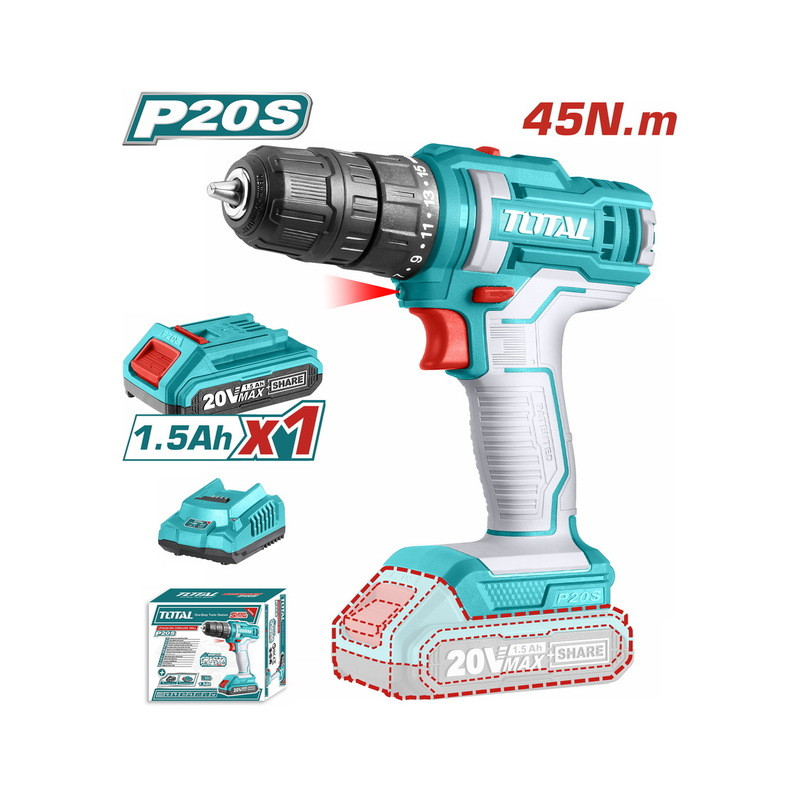 TOTAL ΔΡΑΠΑΝΟΚΑΤΣΑΒΙΔΟ ΜΠΑΤΑΡΙΑΣ ΛΙΘΙΟΥ 20V / 1.5Ah / 45Nm / 1 ΜΠΑΤ TOTAL ΔΡΑΠΑΝΟΚΑΤΣΑΒΙΔΟ ΜΠΑΤΑΡΙΑΣ ΛΙΘΙΟΥ 20V / 1.5Ah / 45Nm / 1 ΜΠΑΤ