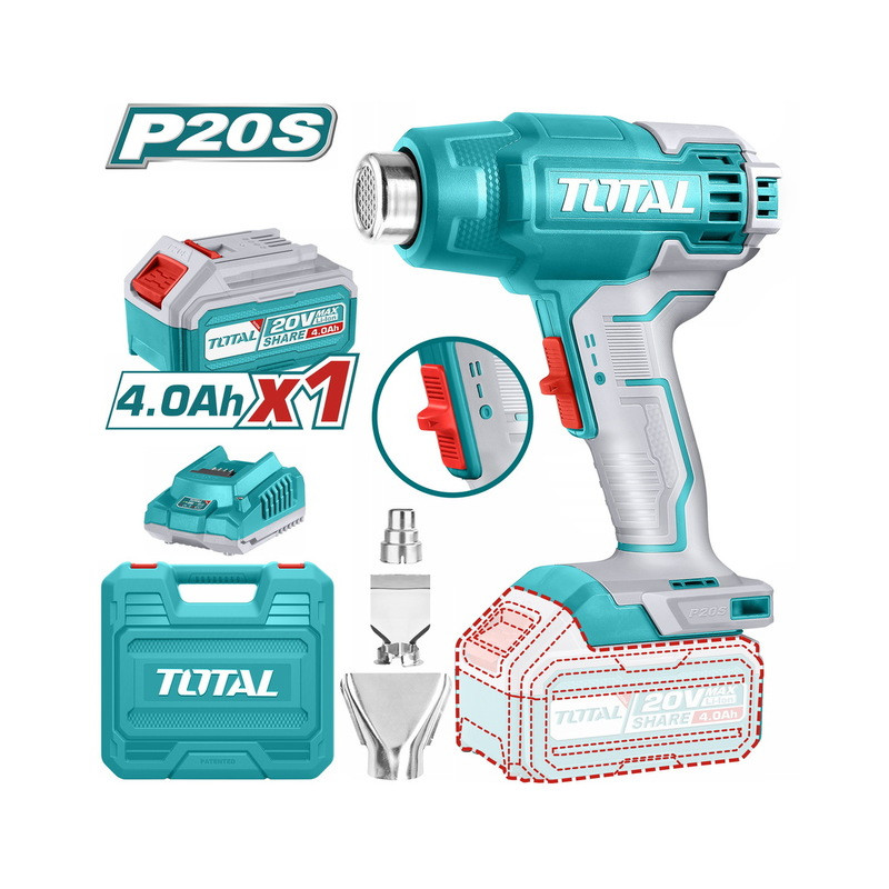 TOTAL ΕΠΑΓΓ. ΠΙΣΤΟΛΙ ΘΕΡΜΟΥ ΑΕΡΑ ΜΠΑΤ. Li-ion 20V / 4Ah / 1 ΜΠΑΤΑΡΙΑ TOTAL ΕΠΑΓΓ. ΠΙΣΤΟΛΙ ΘΕΡΜΟΥ ΑΕΡΑ ΜΠΑΤ. Li-ion 20V / 4Ah / 1 ΜΠΑΤΑΡΙΑ