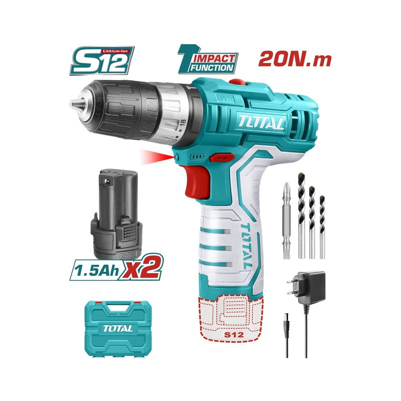 TOTAL ΔΡΑΠΑΝΟΚΑΤΣΑΒΙΔΟ ΚΡΟΥΣΤΙΚΟ ΜΠΑΤ. Li-ion 12V / 1.5Ah / 20Nm / 2 ΜΠΑΤ TOTAL ΔΡΑΠΑΝΟΚΑΤΣΑΒΙΔΟ ΚΡΟΥΣΤΙΚΟ ΜΠΑΤ. Li-ion 12V / 1.5Ah / 20Nm / 2 ΜΠΑΤ