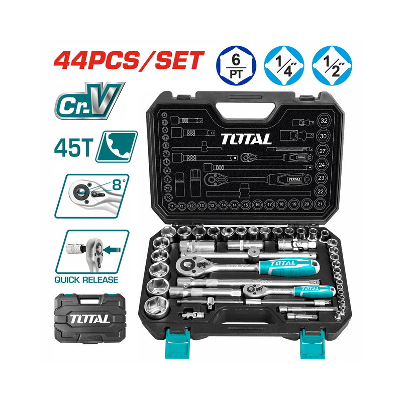 TOTAL ΕΠΑΓΓ. ΣΕΤ ΚΑΣΕΤΙΝΑ ΚΑΡΥΔΑΚΙΑ 1/4" & 1/2" 44ΤΕΜ TOTAL ΕΠΑΓΓ. ΣΕΤ ΚΑΣΕΤΙΝΑ ΚΑΡΥΔΑΚΙΑ 1/4" & 1/2" 44ΤΕΜ