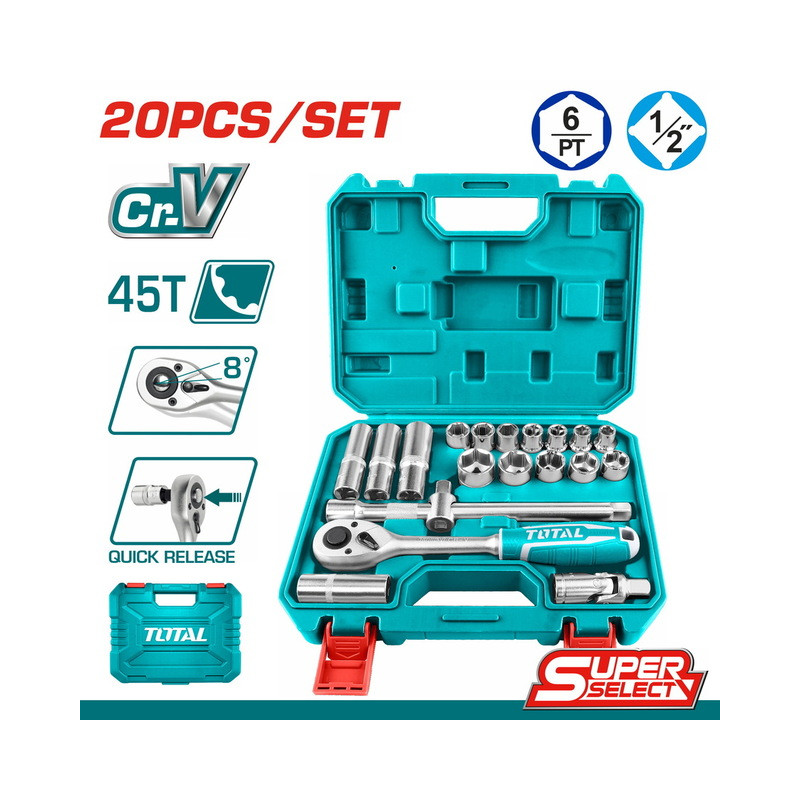 TOTAL ΕΠΑΓΓ. ΚΑΣΕΤΙΝΑ ΚΑΡΥΔΑΚΙΑ 1/2" 20ΤΕΜ SUPER SELECT TOTAL ΕΠΑΓΓ. ΚΑΣΕΤΙΝΑ ΚΑΡΥΔΑΚΙΑ 1/2" 20ΤΕΜ SUPER SELECT