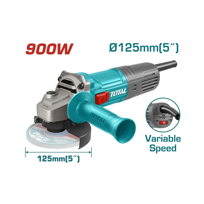 TOTAL ΓΩΝΙΑΚΟΣ ΛΕΙΑΝΤΗΡΑΣ 900W - 125mm ΗΛΕΚΤΡΟΝΙΚΟΣ TOTAL ΓΩΝΙΑΚΟΣ ΛΕΙΑΝΤΗΡΑΣ 900W - 125mm ΗΛΕΚΤΡΟΝΙΚΟΣ