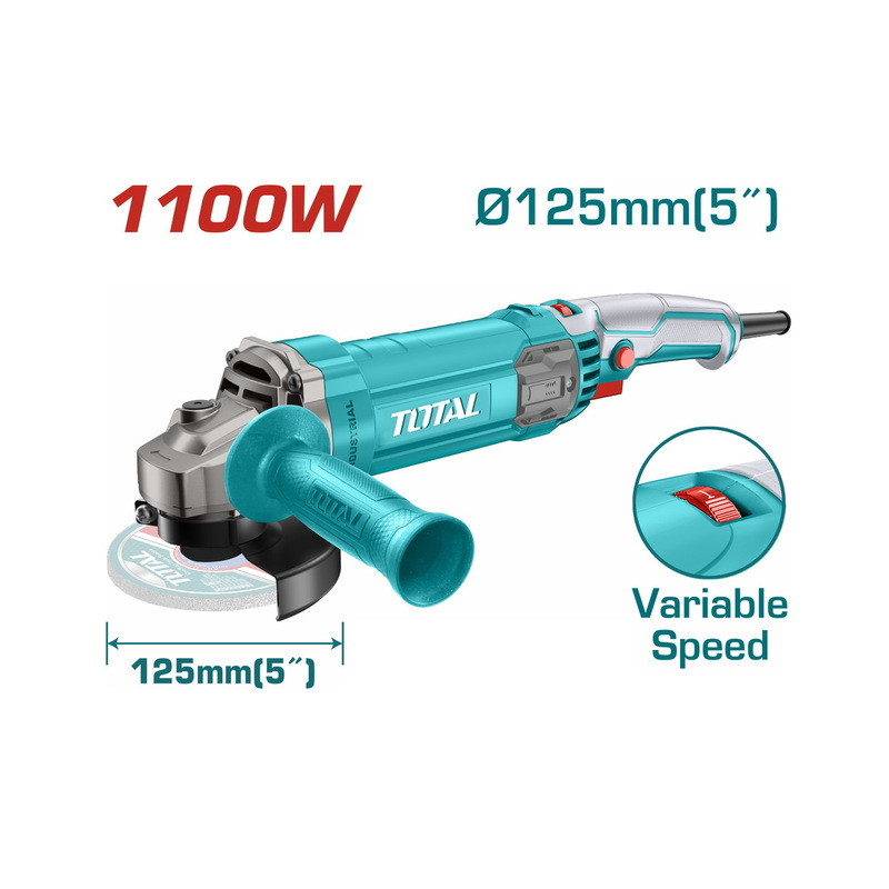 TOTAL ΕΠΑΓΓ. ΓΩΝΙΑΚΟΣ ΛΕΙΑΝΤΗΡΑΣ 1.100W - 125mm ΗΛΕΚΤΡΟΝΙΚΟΣ TOTAL ΕΠΑΓΓ. ΓΩΝΙΑΚΟΣ ΛΕΙΑΝΤΗΡΑΣ 1.100W - 125mm ΗΛΕΚΤΡΟΝΙΚΟΣ