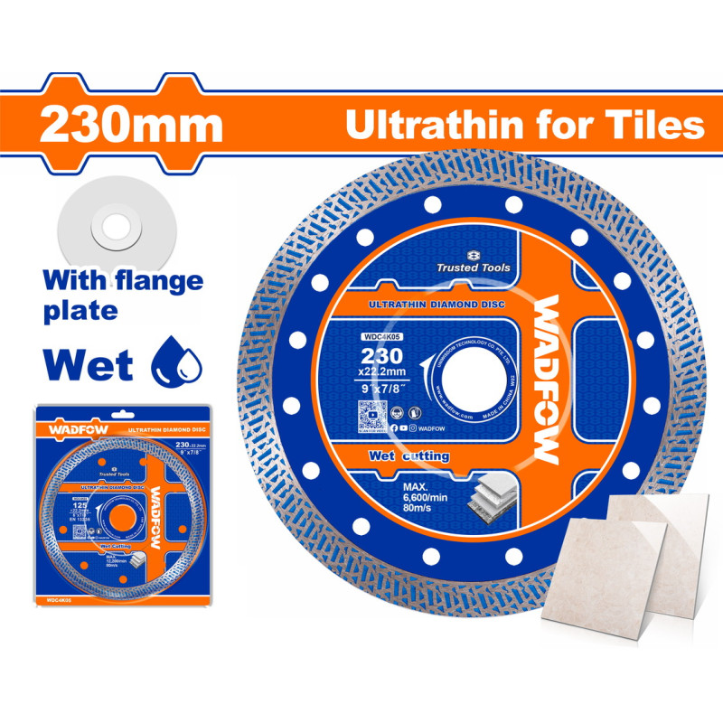 WADFOW ΔΙΑΜΑΝΤΟΔΙΣΚΟΣ ΥΓΡΑΣ ΚΟΠΗΣ ΛΕΠΤΟΣ 230 Χ 1.6mm WADFOW ΔΙΑΜΑΝΤΟΔΙΣΚΟΣ ΥΓΡΑΣ ΚΟΠΗΣ ΛΕΠΤΟΣ 230 Χ 1.6mm