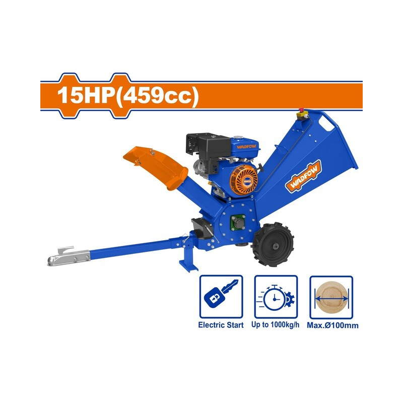 ΒΕΝΖ. θρυμματιστής ξύλου 459cc / 15HP / 100mm με μίζα ΒΕΝΖ. θρυμματιστής ξύλου 459cc / 15HP / 100mm με μίζα