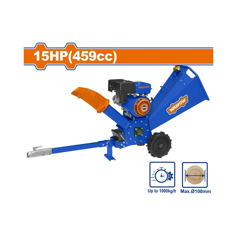 ΒΕΝΖ. θρυμματιστής ξύλου 459cc / 15HP / 100mm με χειρόμιζα ΒΕΝΖ. θρυμματιστής ξύλου 459cc / 15HP / 100mm με χειρόμιζα