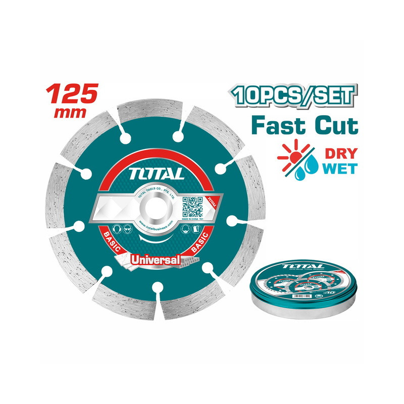 Διαμαντόδισκοι ξηράς κοπής 125mm 10τεμ σε μεταλλικό κουτάκι
