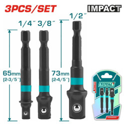 Επαγγ. σετ αντάπτορες 1/4" - 3/8" - 1/2" 3τεμ