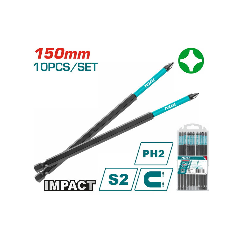Μύτες μαγνητικές μαύρες ΡH2 150mm 10τεμ Μύτες μαγνητικές μαύρες ΡH2 150mm 10τεμ