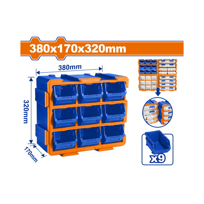 Συρταριέρα αποθήκευσης με σκαφάκια 380X170X320mm Συρταριέρα αποθήκευσης με σκαφάκια 380X170X320mm
