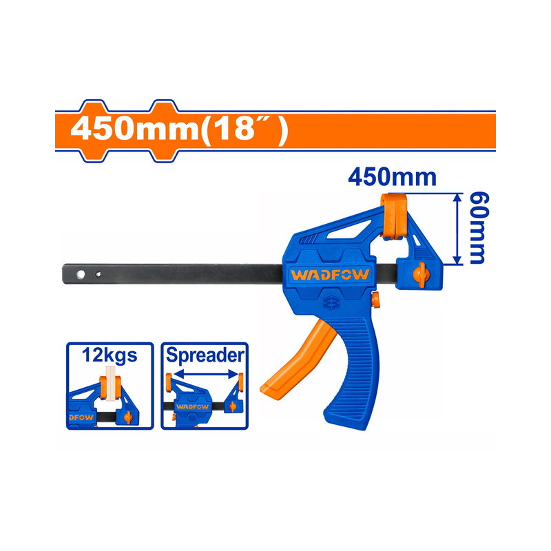 Σφιγκτήρας μαραγκών αυτόματος 18" / 60X450mm Σφιγκτήρας μαραγκών αυτόματος 18" / 60X450mm