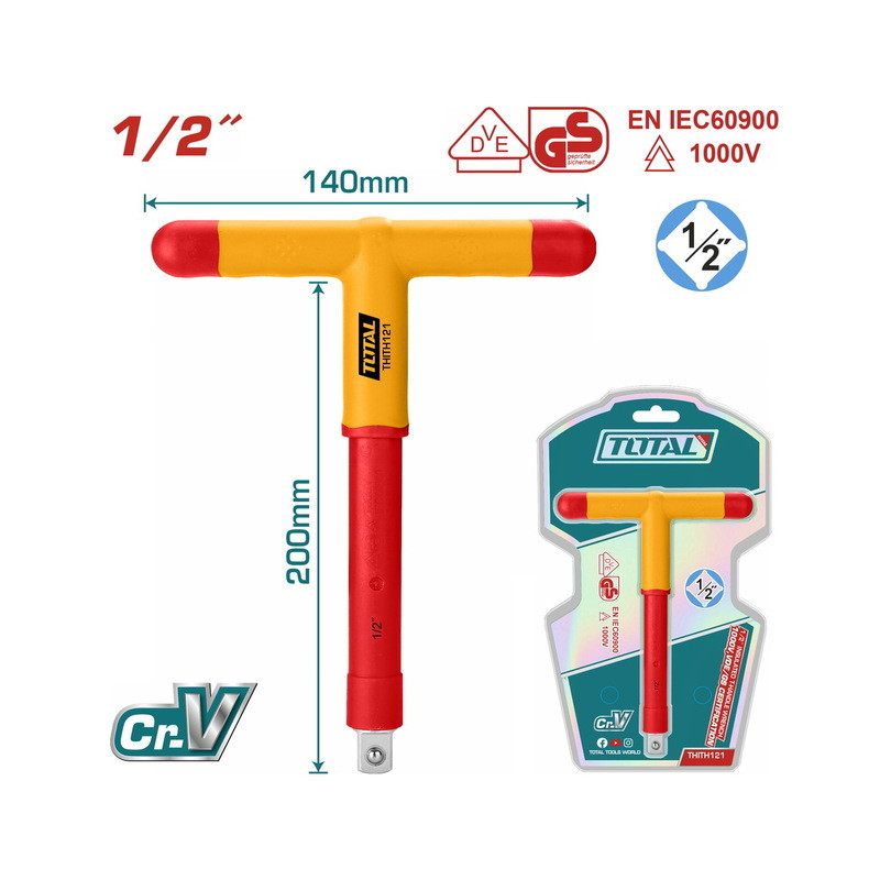 Ταφ μανέλα 1/2" 1000V VDE Ταφ μανέλα 1/2" 1000V VDE