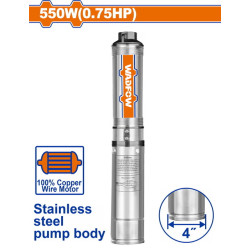 Υποβρύχια αντλία πηγαδιών ΙΝΟΧ 4" / 550W / 0.75ΗΡ