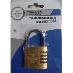 Λουκέτο 4ψηφιο Ορειχάλκινο Συνδυασμού 40mm Golddoor